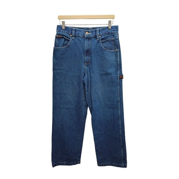 Fubu The Collection Jeans Carpenter Blue Denim Size 20‎ Wide Leg Hip Hop - Picture 1 of 12